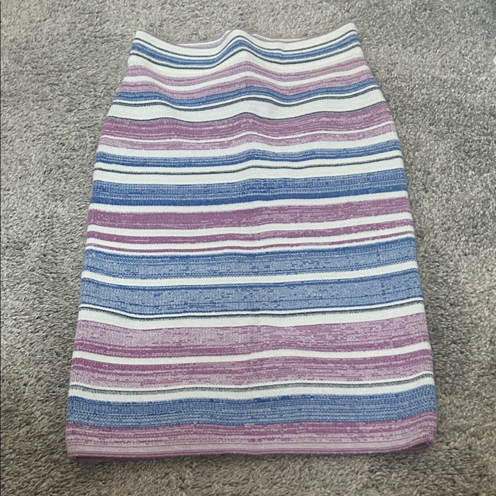 BCBGMaxAzria Blue and Purple Striped Pencil Skirt  $198 size xsmall